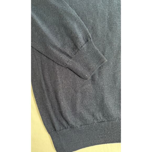 Peter Millar Crown Navy Merino Wool Sweater Ivanhoe Logo LARGE - Picture 3 of 9